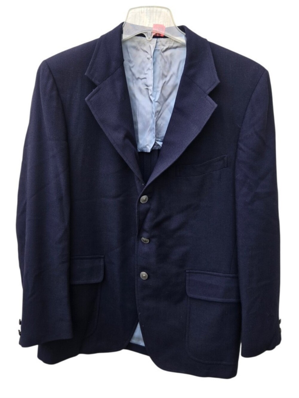 Vintage H. Freeman & Son Navy Wool Gold Button Blazer Jacket Size 45